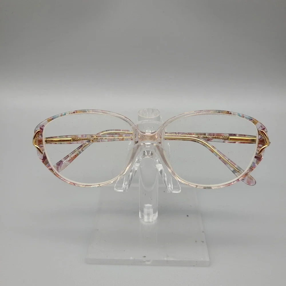 Blue Ribbon for Marchon BR 16 Lilac Mosaic Eyeglass Frames Gold Accents 130mm
